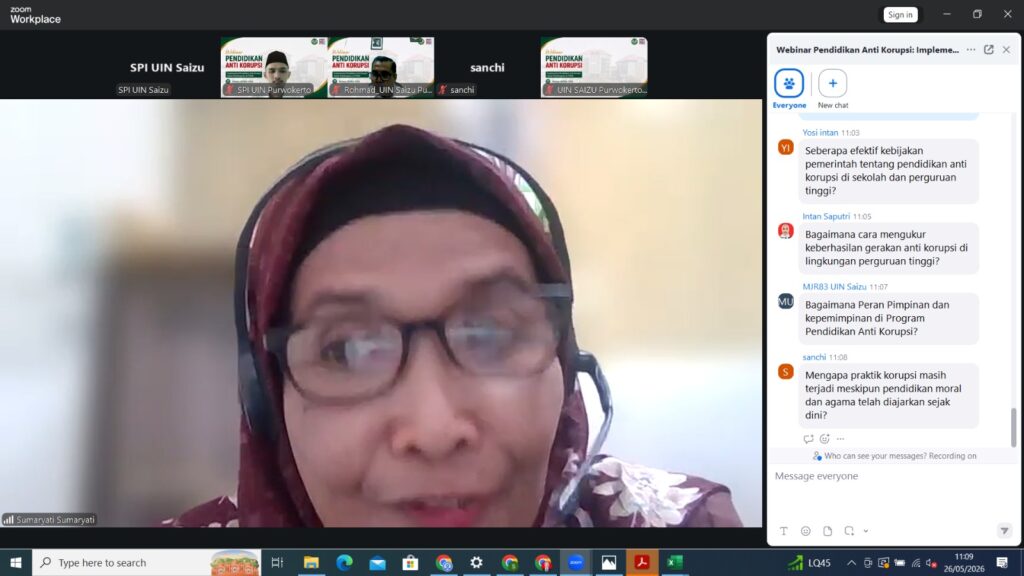 SPI UIN Saizu Gelar Webinar Implementasi Pendidikan Antikorupsi di PTKIN